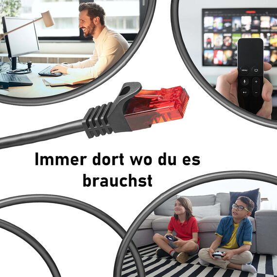BIGtec LAN Kabel 0,25m Netzwerkkabel schwarz - 10 Stück - Gigabit Ethernet Kabel RJ45 Stecker Patchkabel für Patchpanel Netzwerk Switch Gaming kompatibel Playstation 5 PS5 Nintendo Switch 2-Station