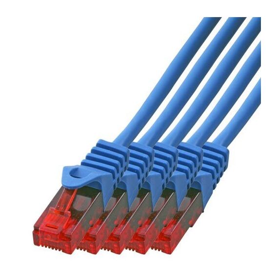BIGtec LAN Kabel 0,75m Netzwerkkabel blau - 5 Stück - Gigabit Ethernet Kabel RJ45 Stecker Patchkabel für Patchpanel Netzwerk Switch Gaming kompatibel Playstation 5 PS5 XBOX Nintendo Switch 2-Station