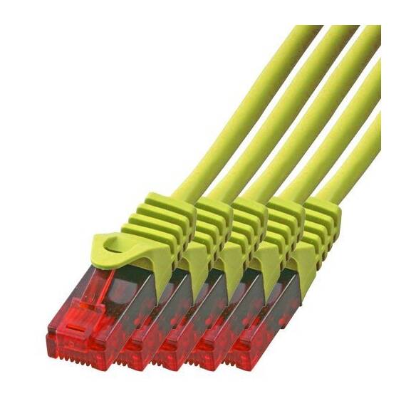 BIGtec LAN Kabel 0,5m Netzwerkkabel gelb - 5 Stück - Gigabit Ethernet Kabel RJ45 Stecker Patchkabel für Patchpanel Netzwerk Switch Gaming kompatibel Playstation 5 PS5 XBOX Nintendo Switch 2-Station