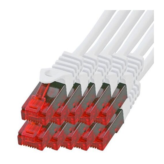 BIGtec LAN Kabel 0,5m Netzwerkkabel weiss - 10 Stück - Gigabit Ethernet Kabel RJ45 Stecker Patchkabel für Patchpanel Netzwerk Switch Gaming kompatibel Playstation 5 PS5 XBOX Nintendo Switch 2-Station