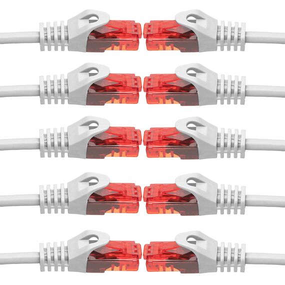 BIGtec LAN Kabel 0,5m Netzwerkkabel weiss - 10 Stück - Gigabit Ethernet Kabel RJ45 Stecker Patchkabel für Patchpanel Netzwerk Switch Gaming kompatibel Playstation 5 PS5 XBOX Nintendo Switch 2-Station
