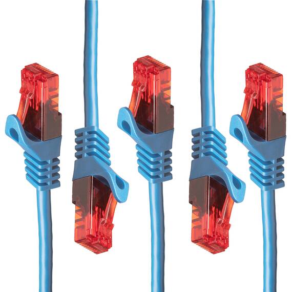 BIGtec LAN Kabel 1m Netzwerkkabel blau - 5 Stück - Gigabit Ethernet Kabel RJ45 Stecker Patchkabel für Patchpanel Netzwerk Switch Gaming kompatibel Playstation 5 PS5 XBOX Nintendo Switch 2-Station
