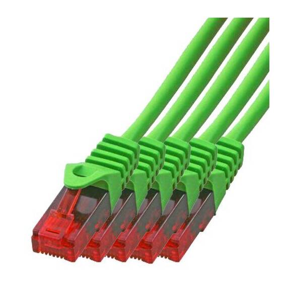 BIGtec LAN Kabel 1,5m Netzwerkkabel grün - 5 Stück - Gigabit Ethernet Kabel RJ45 Stecker Patchkabel für Patchpanel Netzwerk Switch Gaming kompatibel Playstation 5 PS5 XBOX Nintendo Switch 2-Station