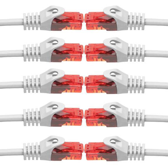 BIGtec LAN Kabel 1m Netzwerkkabel weiss - 10 Stück - Gigabit Ethernet Kabel RJ45 Stecker Patchkabel für Patchpanel Netzwerk Switch Gaming kompatibel Playstation 5 PS5 XBOX Nintendo Switch 2-Station