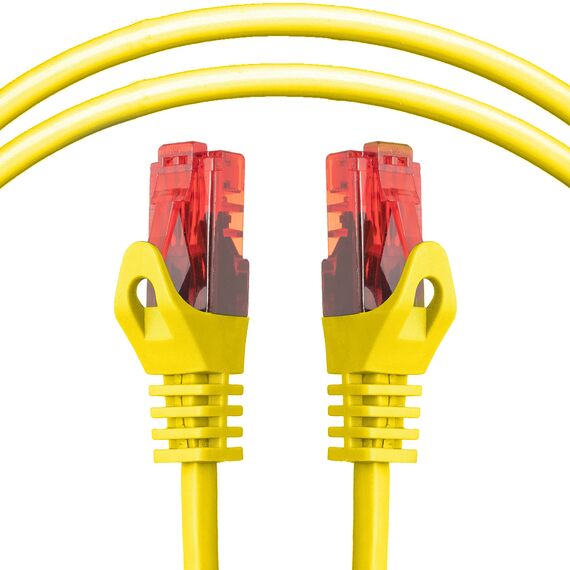 BIGtec LAN Kabel 1,5m Netzwerkkabel gelb - 10 Stück - Gigabit Ethernet Kabel RJ45 Stecker Patchkabel für Patchpanel Netzwerk Switch Gaming kompatibel Playstation 5 PS5 XBOX Nintendo Switch 2-Station