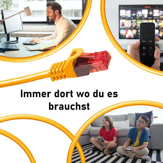 BIGtec LAN Kabel 1,5m Netzwerkkabel orange - 10 Stück - Gigabit Ethernet Kabel RJ45 Stecker Patchkabel für Patchpanel Netzwerk Switch Gaming kompatibel Playstation 5 PS5 XBOX Nintendo Switch 2-Station