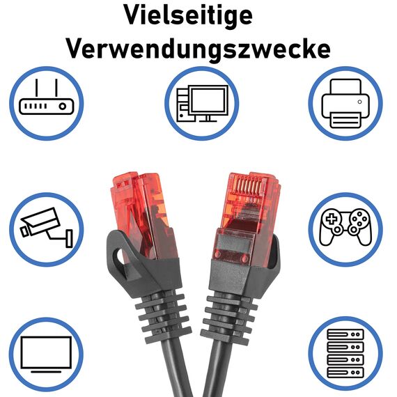 BIGtec LAN Kabel 1m Netzwerkkabel schwarz Gigabit Ethernet Kabel RJ45 Stecker Patchkabel für Patchpanel Netzwerk Switch Gaming PC kompatibel Playstation 5 PS5 XBOX Nintendo Switch 2 -Station 1 Meter