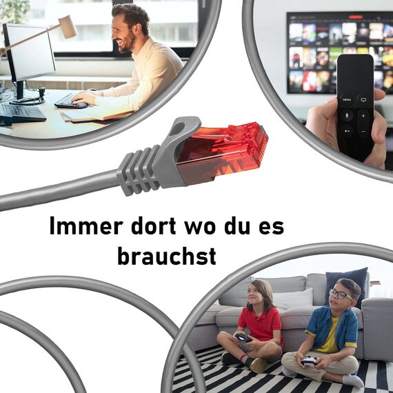 BIGtec LAN Kabel 1,5m Netzwerkkabel grau - 10 Stück - Gigabit Ethernet Kabel RJ45 Stecker Patchkabel für Patchpanel Netzwerk Switch Gaming kompatibel Playstation 5 PS5 XBOX Nintendo Switch 2-Station