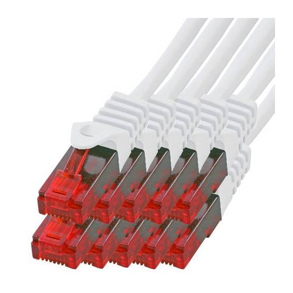 BIGtec LAN Kabel 2m Netzwerkkabel weiss - 10 Stück - Gigabit Ethernet Kabel RJ45 Stecker Patchkabel für Patchpanel Netzwerk Switch Gaming kompatibel Playstation 5 PS5 XBOX Nintendo Switch 2-Station