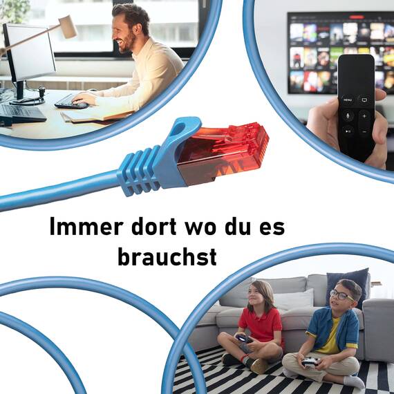 BIGtec LAN Kabel 5m Netzwerkkabel blau - 5 Stück - Gigabit Ethernet Kabel RJ45 Stecker Patchkabel für Patchpanel Netzwerk Switch Gaming kompatibel Playstation 5 PS5 XBOX Nintendo Switch 2-Station