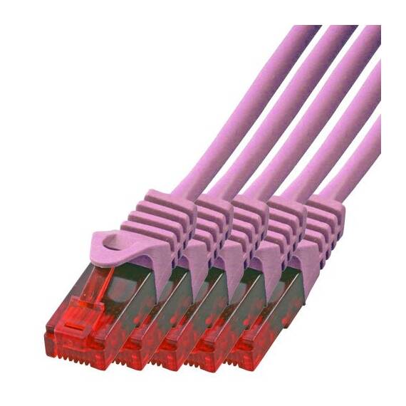 BIGtec LAN Kabel 5m Netzwerkkabel pink - 5 Stück - Gigabit Ethernet Kabel RJ45 Stecker Patchkabel für Patchpanel Netzwerk Switch Gaming kompatibel Playstation 5 PS5 XBOX Nintendo Switch 2-Station