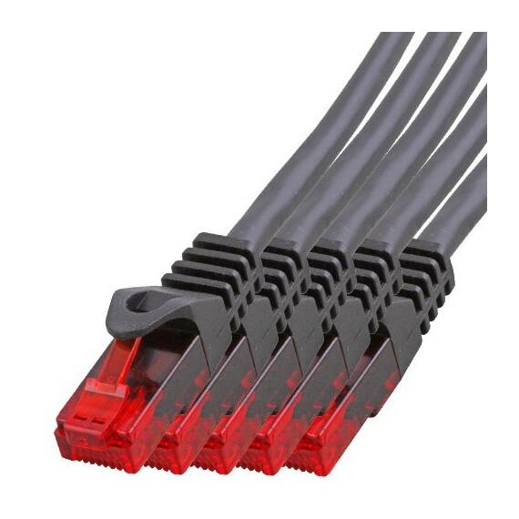 BIGtec LAN Kabel 7,5m Netzwerkkabel schwarz - 5 Stück - Gigabit Ethernet Kabel RJ45 Stecker Patchkabel für Patchpanel Netzwerk Switch Gaming kompatibel Playstation 5 PS5 XBOX Nintendo Switch 2-Station