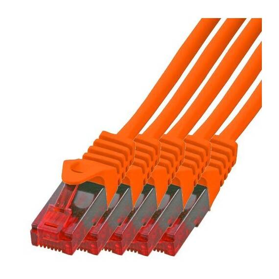 BIGtec LAN Kabel 10m Netzwerkkabel orange - 5 Stück - Gigabit Ethernet Kabel RJ45 Stecker Patchkabel für Patchpanel Netzwerk Switch Gaming kompatibel Playstation 5 PS5 XBOX Nintendo Switch 2-Station