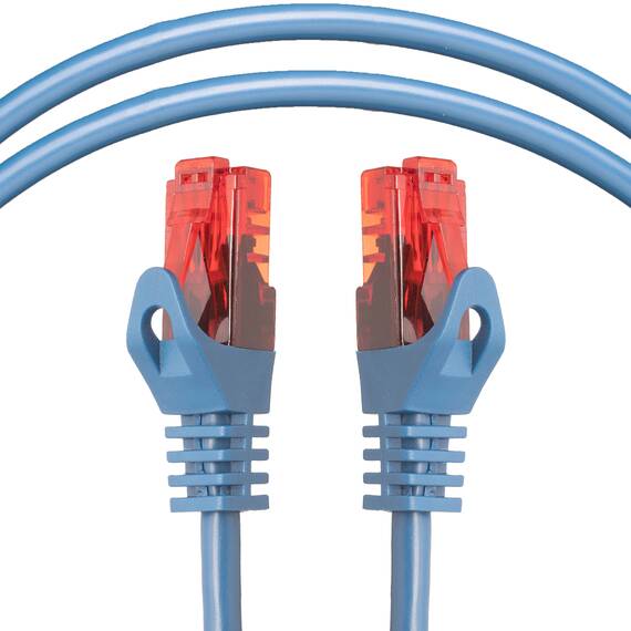BIGtec LAN Kabel 7,5m Netzwerkkabel blau - 10 Stück - Gigabit Ethernet Kabel RJ45 Stecker Patchkabel für Patchpanel Netzwerk Switch Gaming kompatibel Playstation 5 PS5 XBOX Nintendo Switch 2-Station