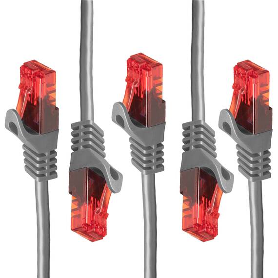 BIGtec LAN Kabel 10m Netzwerkkabel grau - 5 Stück - Gigabit Ethernet Kabel RJ45 Stecker Patchkabel für Patchpanel Netzwerk Switch Gaming kompatibel Playstation 5 PS5 XBOX Nintendo Switch 2-Station
