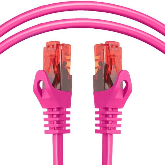 BIGtec LAN Kabel 7,5m Netzwerkkabel pink - 5 Stück - Gigabit Ethernet Kabel RJ45 Stecker Patchkabel für Patchpanel Netzwerk Switch Gaming kompatibel Playstation 5 PS5 XBOX Nintendo Switch 2-Station