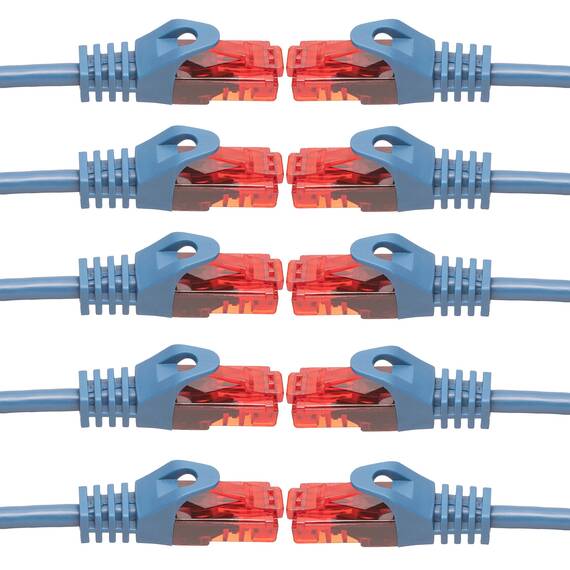 BIGtec LAN Kabel 15m Netzwerkkabel blau - 10 Stück - Gigabit Ethernet Kabel RJ45 Stecker Patchkabel für Patchpanel Netzwerk Switch Gaming kompatibel Playstation 5 PS5 XBOX Nintendo Switch 2-Station