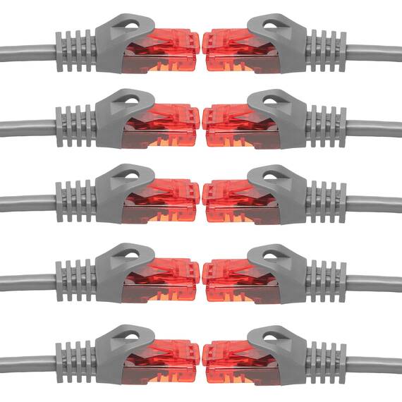 BIGtec LAN Kabel 10m Netzwerkkabel grau - 10 Stück - Gigabit Ethernet Kabel RJ45 Stecker Patchkabel für Patchpanel Netzwerk Switch Gaming kompatibel Playstation 5 PS5 XBOX Nintendo Switch 2-Station