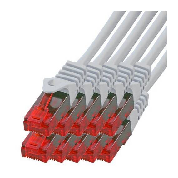 BIGtec LAN Kabel 30m Netzwerkkabel grau - 10 Stück - Gigabit Ethernet Kabel RJ45 Stecker Patchkabel für Patchpanel Netzwerk Switch Gaming kompatibel Playstation 5 PS5 XBOX Nintendo Switch 2-Station