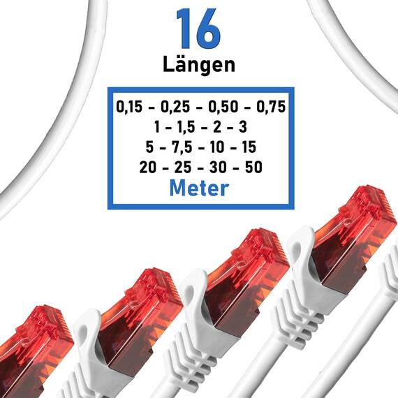 BIGtec LAN Kabel 20m Netzwerkkabel weiss - 10 Stück - Gigabit Ethernet Kabel RJ45 Stecker Patchkabel für Patchpanel Netzwerk Switch Gaming kompatibel Playstation 5 PS5 XBOX Nintendo Switch 2-Station