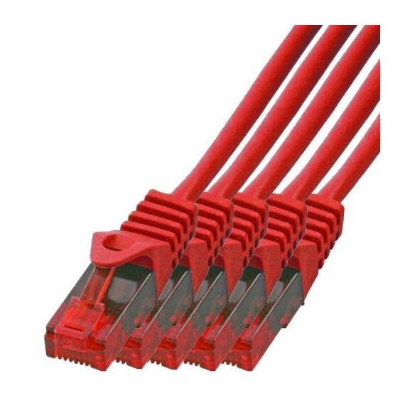 BIGtec LAN Kabel 50m Netzwerkkabel rot - 5 Stück - Gigabit Ethernet Kabel RJ45 Stecker Patchkabel für Patchpanel Netzwerk Switch Gaming kompatibel Playstation 5 PS5 XBOX Nintendo Switch 2-Station
