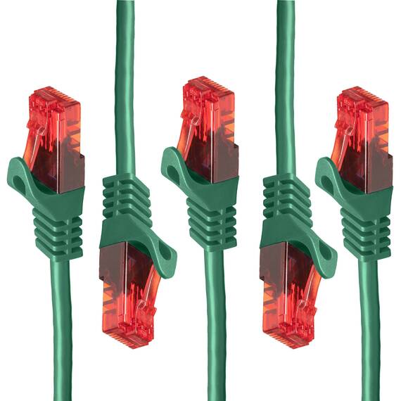 BIGtec LAN Kabel 50m Netzwerkkabel grün - 5 Stück - Gigabit Ethernet Kabel RJ45 Stecker Patchkabel für Patchpanel Netzwerk Switch Gaming kompatibel Playstation 5 PS5 XBOX Nintendo Switch 2-Station