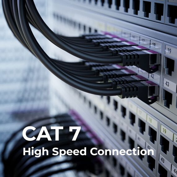 deleyCON 5x 0,25m CAT7 Netzwerkkabel - 10 Gigabit - Kurzes 25cm RJ45 Patchkabel Ethernet Kabel (Kupfer, SFTP PiMF Schirmung) - LAN DSL Switch Modem Router Patchpanel CAT7 CAT6 CAT5 - Bunt