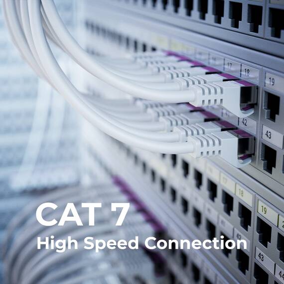 deleyCON 5x 0,25m CAT7 Netzwerkkabel - 10 Gigabit - Kurzes 25cm RJ45 Patchkabel Ethernet Kabel (Kupfer, SFTP PiMF Schirmung) - LAN DSL Switch Modem Router Patchpanel CAT7 CAT6 CAT5 - Weiß