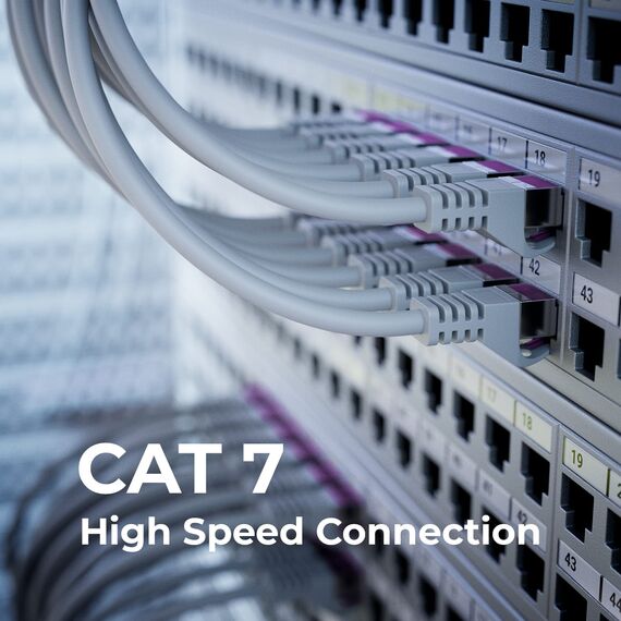 deleyCON 10x 1m CAT7 Netzwerkkabel - 10 Gigabit - RJ45 Patchkabel Ethernet Kabel (Kupfer, SFTP PiMF Schirmung) - LAN DSL Switch Modem Router Patchpanel CAT7 CAT6 CAT5 - Grau