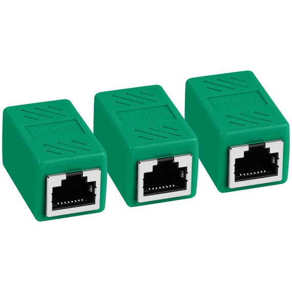 AXFEE RJ45 Kupplung Cat7, 3 Stück CAT6 Kupplung Verbinder, Kabel Verlängerung, LAN Verbinder Netzwerkkabel, Ethernet Kabel Patchkabel für Cat 7 Cat6 Cat5 Cat5e, Grün