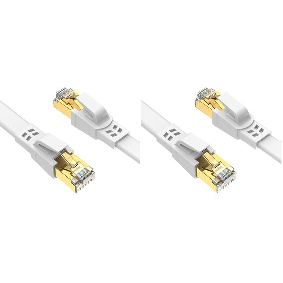 Ercielook 3m lan kabel CAT8 Hochgeschwindigkeits Netzwerkkabel für den Außen- und Innenbereich, 40 Gbit/s lankabelverlaengerung für Router/Gaming/Modem (Packung mit 2)