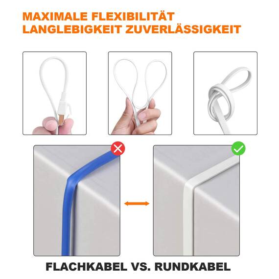 Ercielook Lan Kabel 2m, Hochgeschwindigkeits-Cat8-Netzwerkkabel für den Außen- und Innenbereich, 40 Gbit/s mit vergoldetem RJ45-Stecker für Router/Gaming/Modem