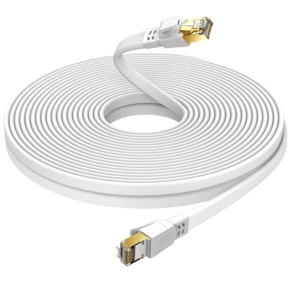 Ercielook Cat8 Lan Kabel 12m Hochgeschwindigkeits Netzwerkkabel 40 Gbit/s mit vergoldetem RJ45-Stecker für Router/Gaming/Modem