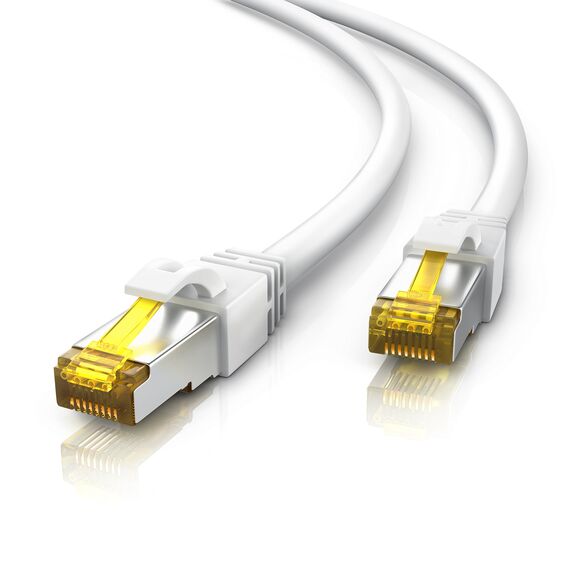 CSL - 20m CAT 7 Netzwerkkabel - Lan Kabel für 10 Gigabit High Speed Internetkabel, Hochgeschwindigkeits Ethernet Kabel, S FTP PIMF, 10 Gbps Cat.7 RJ45 - Switch Router Modem PC - 20 Meter Weiss