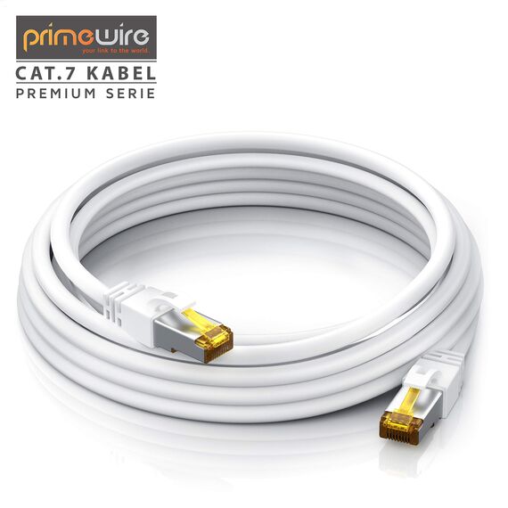 CSL - 30m CAT 7 Netzwerkkabel - Lan Kabel für 10 Gigabit High Speed Internetkabel, Hochgeschwindigkeits Ethernet Kabel, S FTP PIMF, 10 Gbps Cat.7 RJ45 - Switch Router Modem PC - 30 Meter Weiss