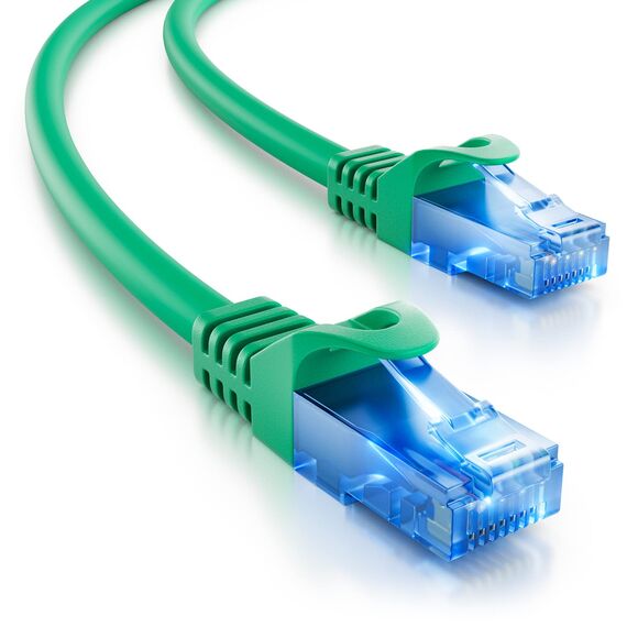 deleyCON 3,0m CAT.6 Ethernet Gigabit Lan Netzwerkkabel RJ45 CAT6 Kabel Patchkabel Kompatibel zu CAT.5 CAT.5e CAT.6a Cat.7 - Grün