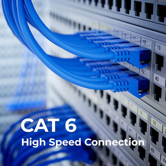 deleyCON 7,5m CAT.6 Ethernet Gigabit Lan Netzwerkkabel RJ45 CAT6 Kabel Patchkabel Kompatibel zu CAT.5 CAT.5e CAT.6a Cat.7 - Blau