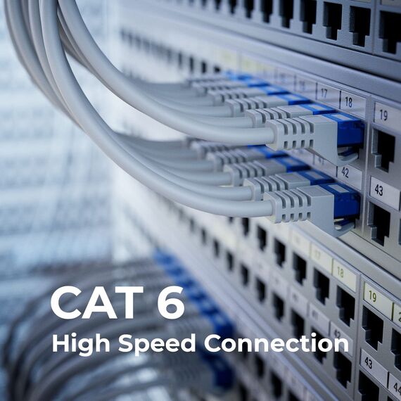 deleyCON 7,5m CAT.6 Ethernet Gigabit Lan Netzwerkkabel RJ45 CAT6 Kabel Patchkabel Kompatibel zu CAT.5 CAT.5e CAT.6a Cat.7 - Grau