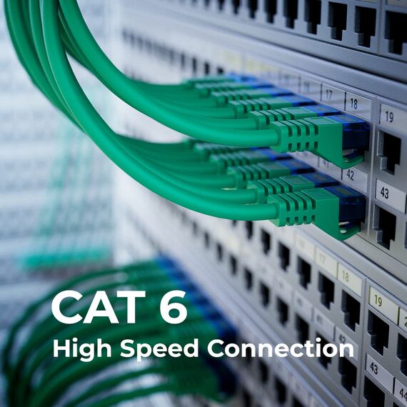 deleyCON 3,0m CAT.6 Ethernet Gigabit Lan Netzwerkkabel RJ45 CAT6 Kabel Patchkabel Kompatibel zu CAT.5 CAT.5e CAT.6a Cat.7 - Grün