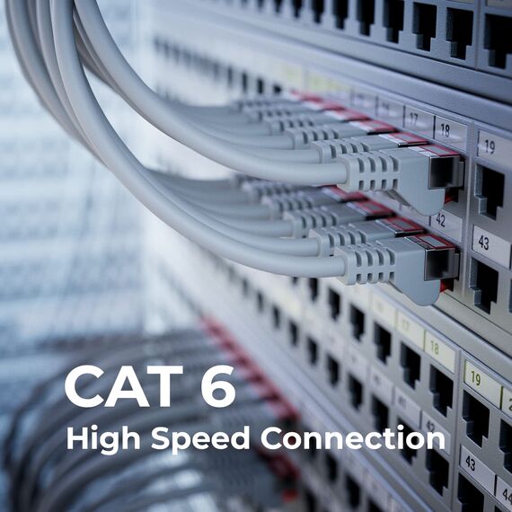 deleyCON 1m Netzwerkkabel Cat6-1000 Mbit (Kupfer, S/FTP, Halogenfrei) RJ45 Gigabit Patchkabel Ethernet LAN Kabel Cable - für DSL Internet WLAN Switch Router Modem Patchpanel POE - Grau