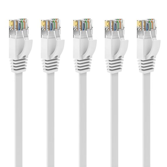 Ercielook Lan Kabel 0,25 meter 5-Stück CAT6 High Speed Netzwerkkabel mit Kabelclips - lankabelverlaengerung für PS5/4 Router Modem TV Switch Laptop