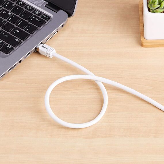 Amazon Basics High-Speed-Patchkabel, RJ45 Cat7, Gigabit-Ethernet, 1 Stück, weiß, 15 m