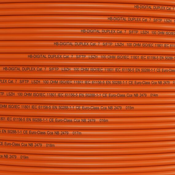 HB-DIGITAL 15m CAT 7 Netzwerkkabel LAN Kabel Verlegekabel Ethernet Installationskabel 10 Gbit/s - reines Kupfer AWG23 S/FTP - GHMT Zertifiziert LSZH Datenkabel Duplex - Orange