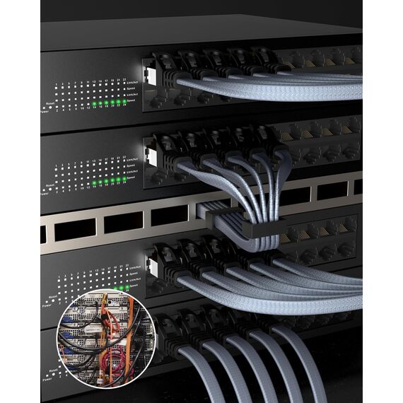 BUSOHE Cat 8 LAN Kabel 3 Meter (10-Stück), 40Gbps 2000MHz Ethernet Kabel Netzwerkkabel, Flach Hochgeschwindigkeits Gigabit RJ45 Patchkabel, Geflochtener Internet Kabel Kompatibel mit PC, Router, Modem