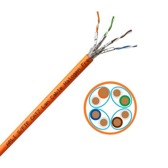 ARLI CAT 7 Verlegekabel 200 m Netzwerkkabel CAT.7 2 x 100 m LAN Halogenfrei Installationskabel SFTP S/FTP CAT7 PIMF Kabel Netzwerk Verkabelung Datenkabel AWG23/1 Gigabit Kupfer Ethernet 200m 2x 100m