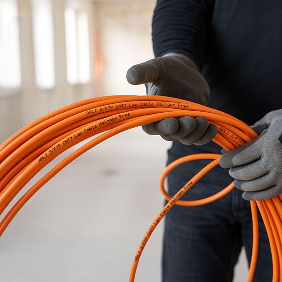 ARLI Cat7 Verlegekabel 25 m Netzwerkkabel inkl. Abisoliermesser CAT.7 LAN Halogenfrei Installationskabel SFTP S/FTP CAT7 PIMF Kabel Netzwerk Verkabelung Datenkabel AWG23/1 geschirmt Kupfer 25m