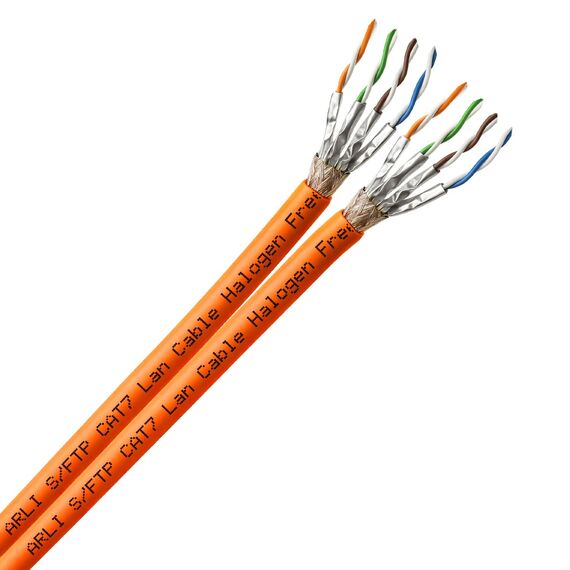 ARLI Cat7 Verlegekabel 100 m Netzwerkkabel duplex inkl Abisoliermesser CAT.7 LAN Halogenfrei Installationskabel twin SFTP CAT7 PIMF Kabel Netzwerk Verkabelung Datenkabel geschirmt AWG23/1 Kupfer 100m