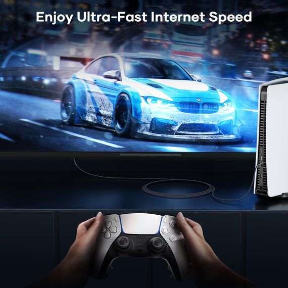 NORSHY Cat 8 LAN Kabel 30m, 40Gbps Netzwerkkabel 2000MHz Gigabit Hochgeschwindigkeits Internetkabel, Flach S/FTP RJ45 Kabel Geflochtener Patchkabel für PS5/PS4, Switch,TV, PC, Modem, Router
