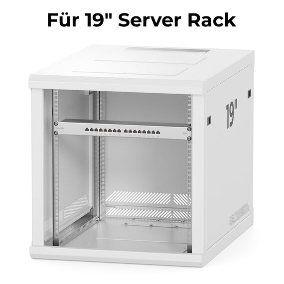 deleyCON CAT 6 Patchpanel Verteilerfeld 16 Port - Desktop 19" Zoll Rackeinbau Servermontage - RJ45 - Geschirmt - TIA568A TIA568B Grau