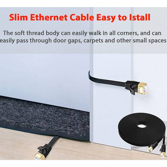 Cat 7 25m LAN Kabel außen, Ethernet Kabel dünn- Netzwerkkabel Gigabit 10000 MbitS- Patchkabel- Cat.7 Rohkabel S FTP PIMF Schirmung mit RJ45 Stecker- Abriebfest– ölbeständig– Wasserfest– IP66